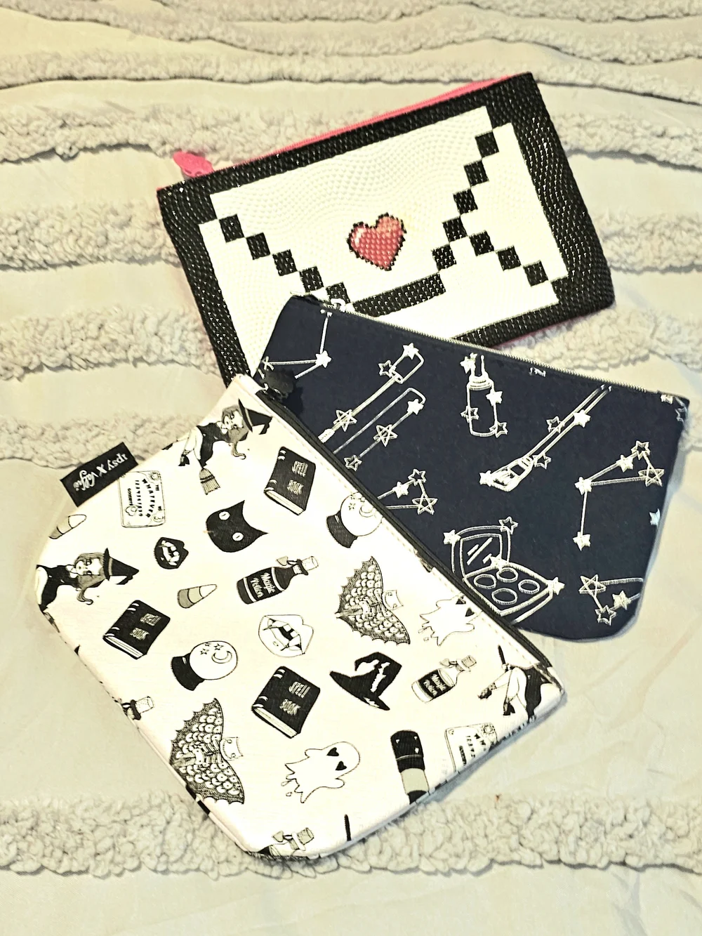 Lot of 3 Ipsy Glam Bag Cosmetic Pouches